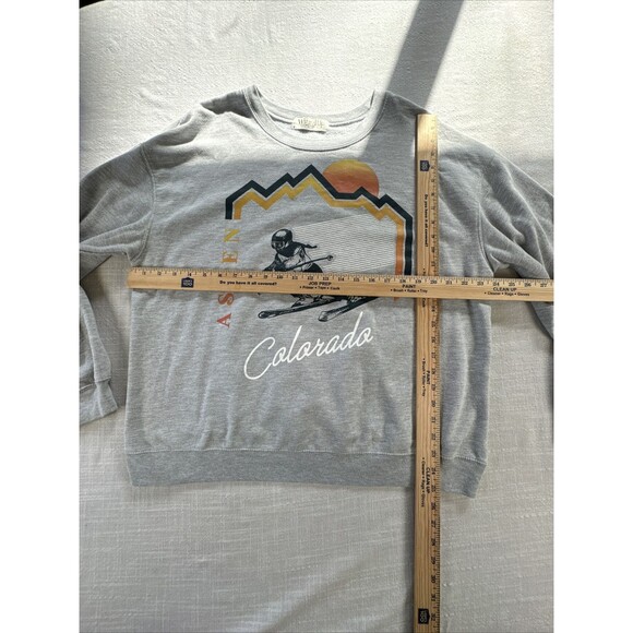 Aspen Colorado Sweatshirt Juniors XXL Gray Ski Crew Wound Up Mountain CabinCore - Picture 3 of 8